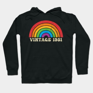 Vintage 1951 - Retro Rainbow Vintage-Style Hoodie